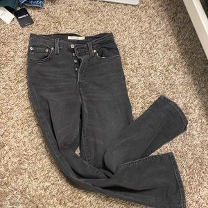 levi’s rib cage straight jeans size 25 in black